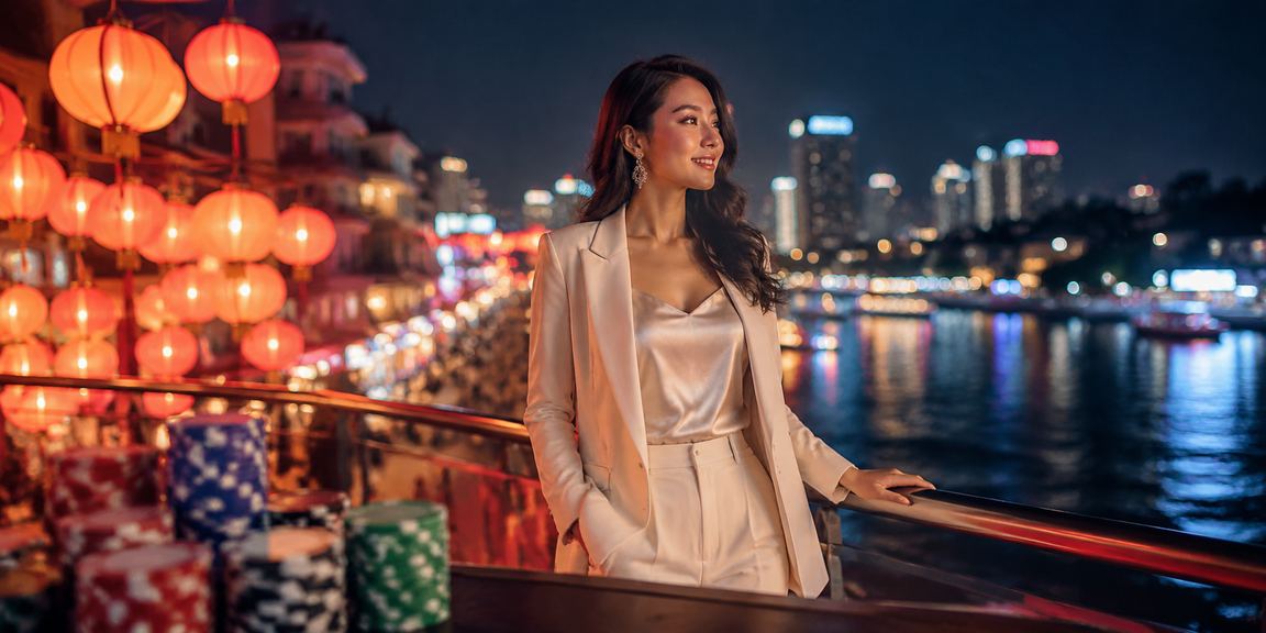 Không khí giải trí casino tại Hà Nội với đèn lồng lung linh và màn hình game trực tuyến
